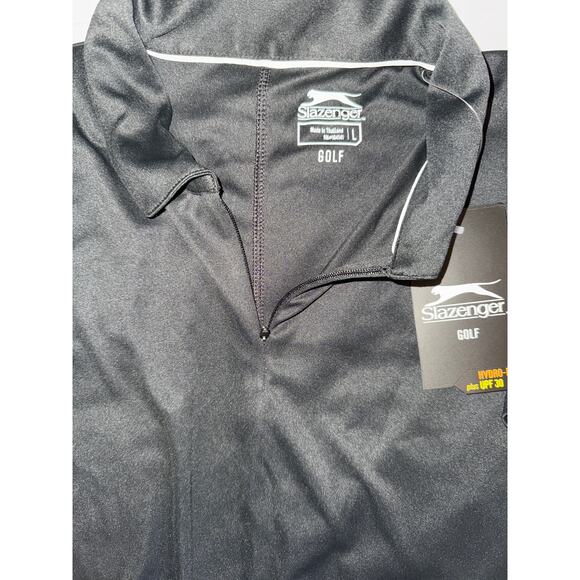 SLAZENGER GOLF POLO SHIRT - NEW WITH TAGS - Size Large L black - Picture 3 of 4